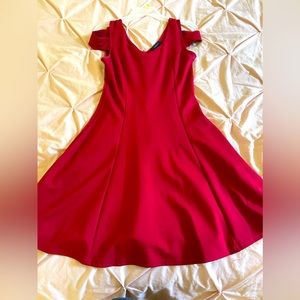 Red flared dress